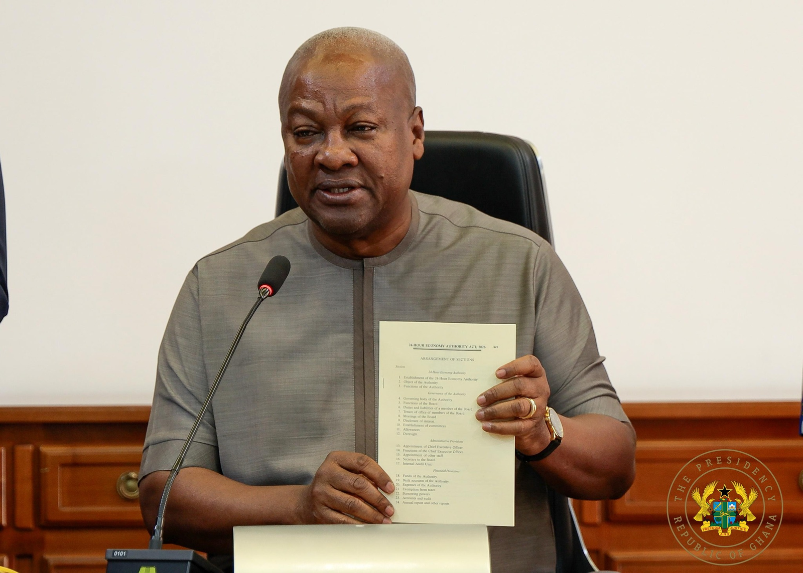 President Mahama signs 24-Hour Economy Authority bill into law