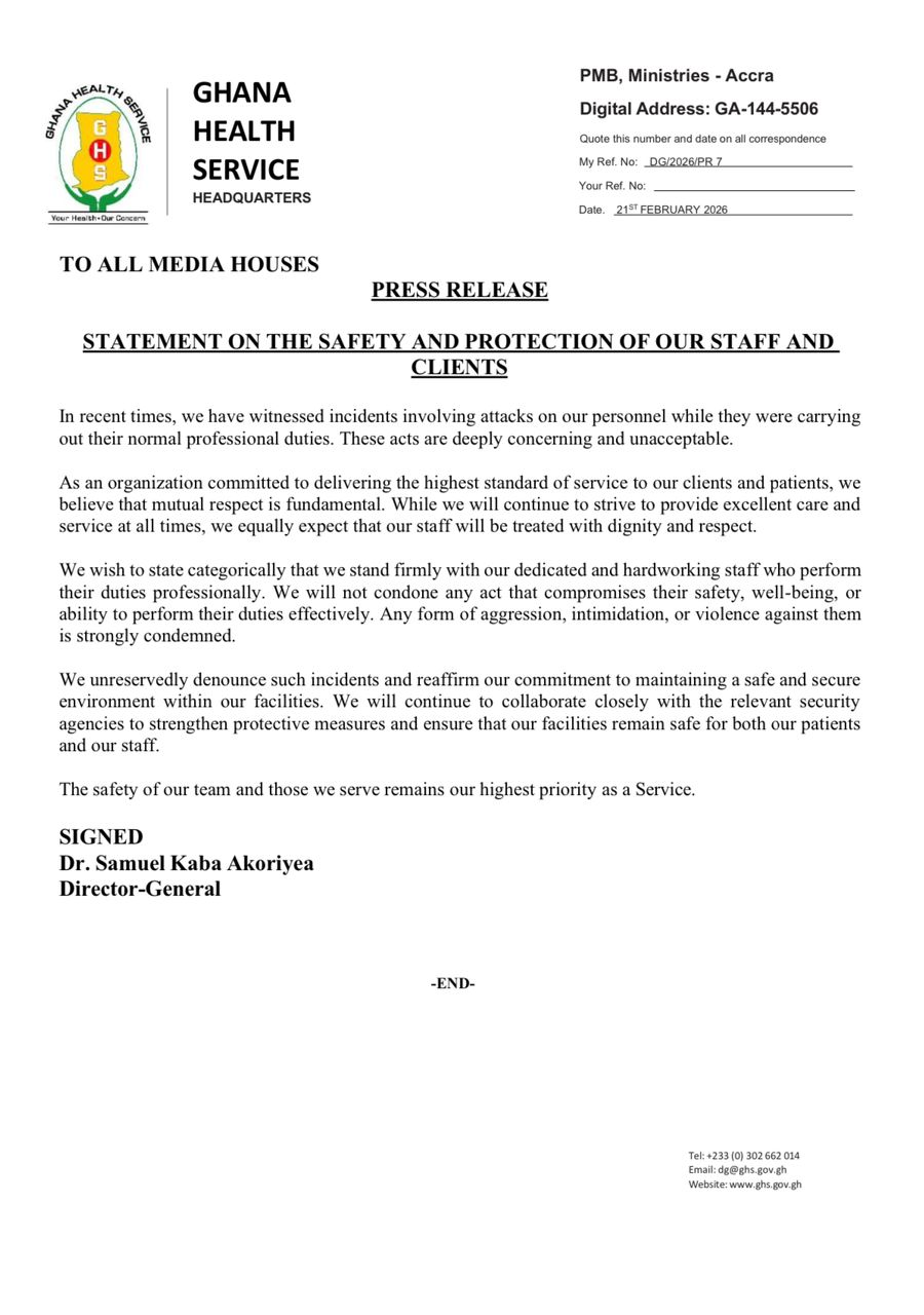 GHS condemns attacks on staff, pledges enhanced security measures