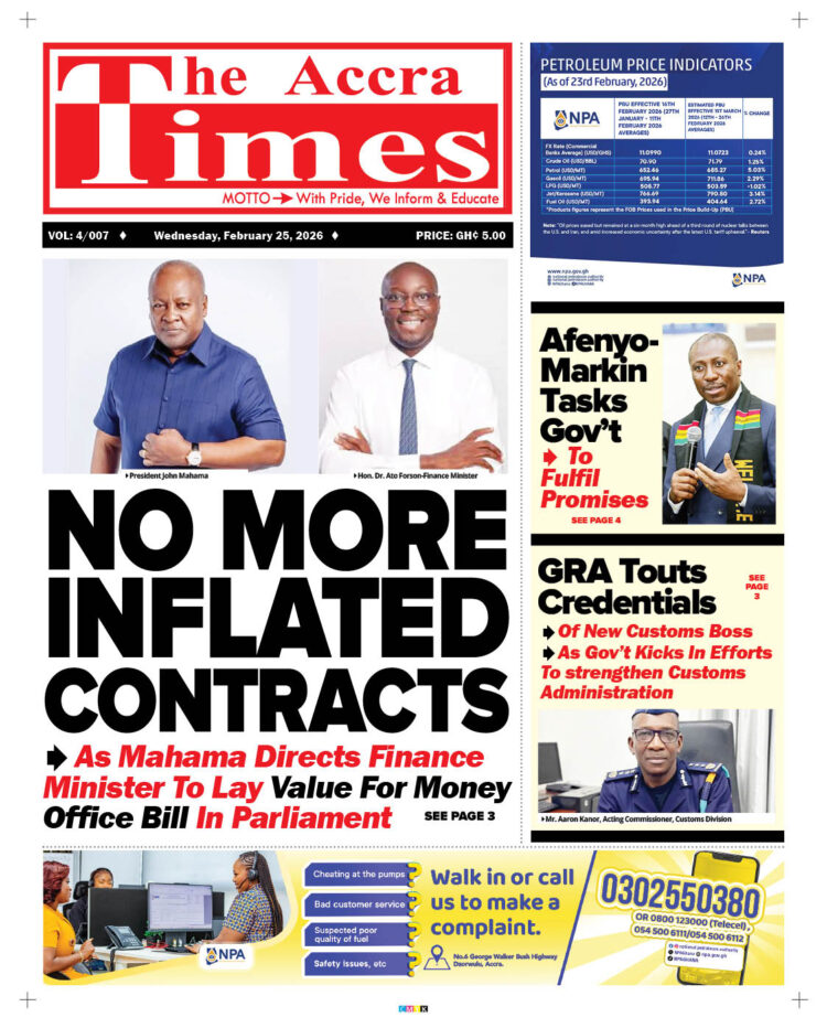 Today's Front pages: Wednesday, February 25, 2026