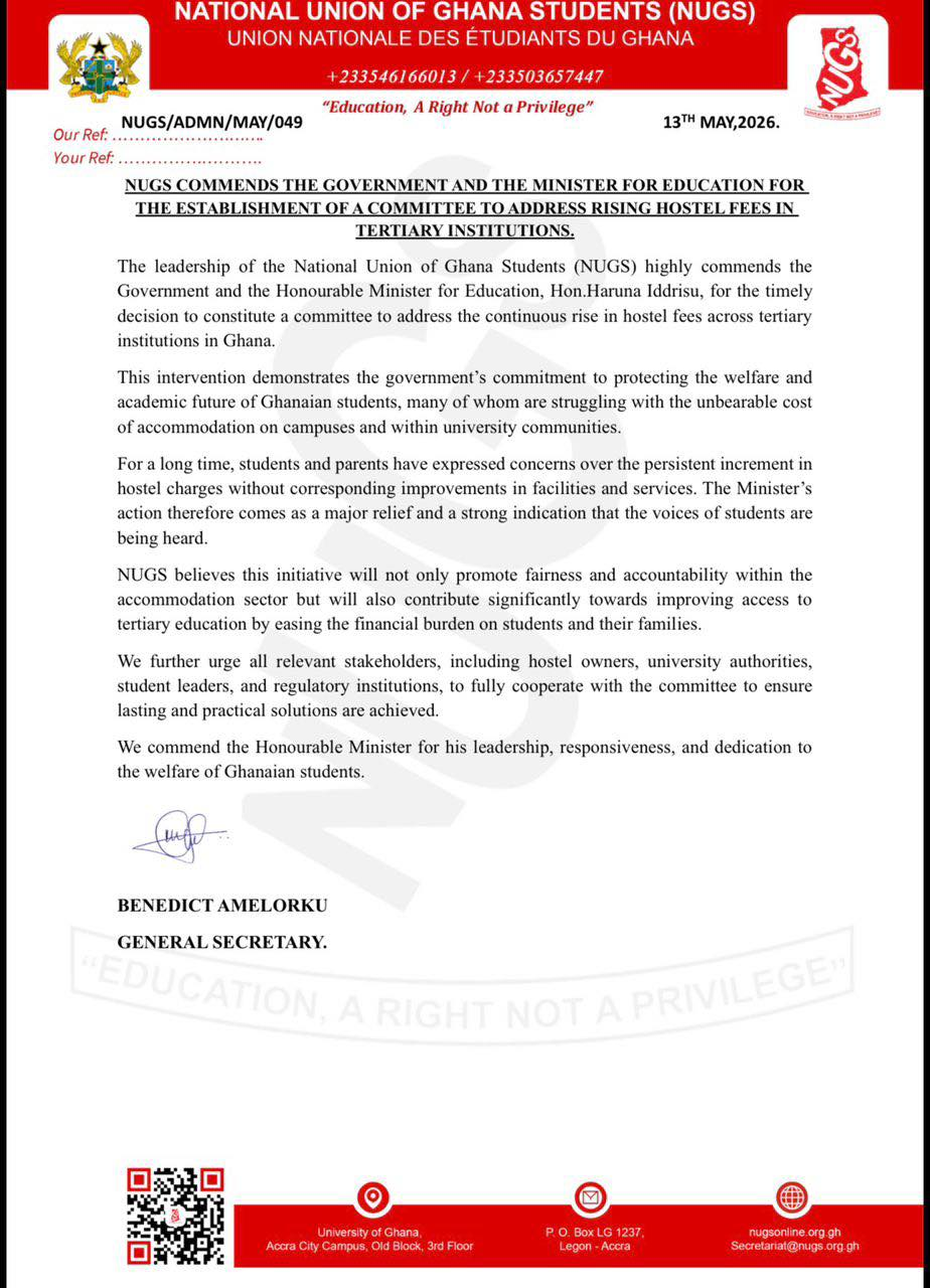 NUGS commends government on committee to address rising hostel fees