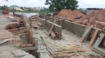 Flood control The spillage under construction