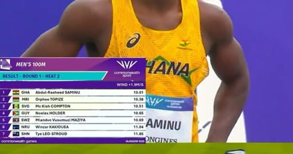 2026 Commonwealth Games: Saminu eases into 100m semi-finals with Heat 2 victory