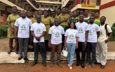 Stop burning waste The team with students in the school after the programme