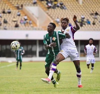A scene from the Karela United versus Hearts match on Saturday