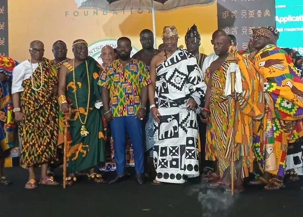 King Tackie Teiko Tsuru ll second from right together with Mr Quaye middle and other dignitaries at