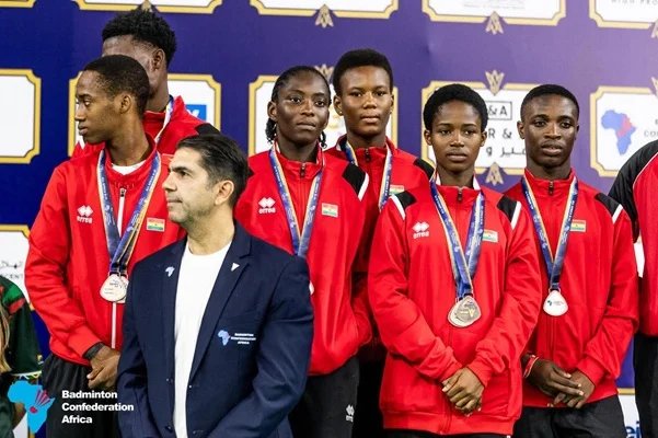 Members of the Golden Shuttlers after receiving their medals