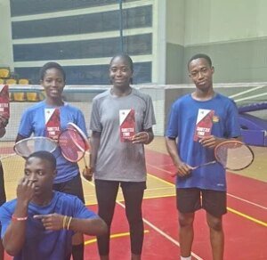 Members of the Golden Shuttlers during the training