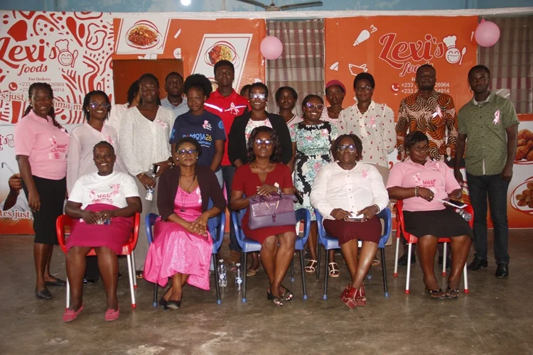 NTC BREAST SCREENING Dr Asare seated middle with members of Times Ladies Association after the progr